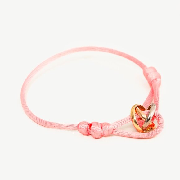 Cartier Trinity Tritone 18k Gold Pink-Cord Bracelet - Picture 2 of 8